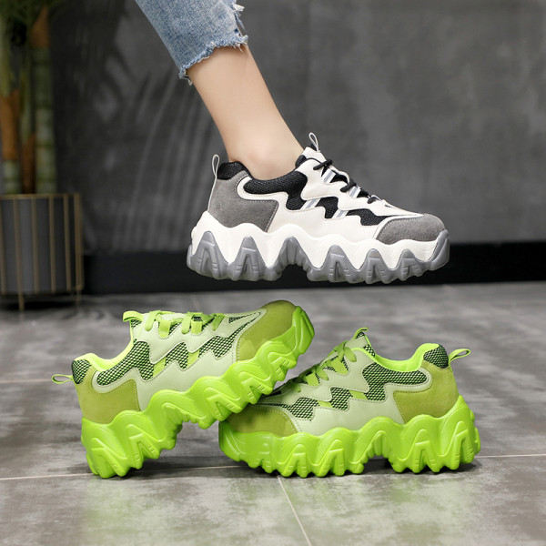 Νέο μοντέλο γυναικεία καθημερινά αθλητικά παπούτσια με κορδόνια και σκληρή σόλα