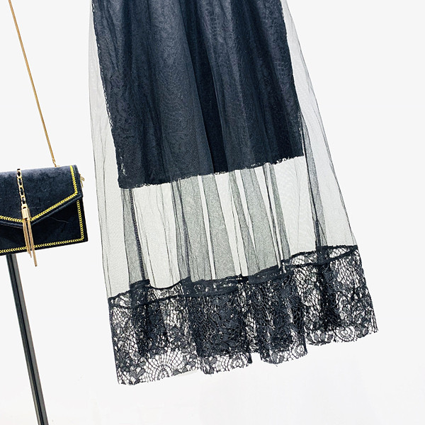 Fusta de dama moderna din dantela - A-line cu talie inalta