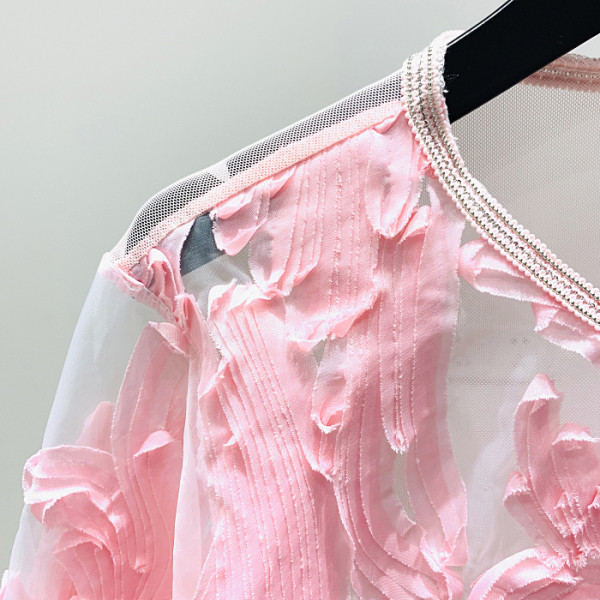 Új modell női sifon blúz 3/4 lótusz ujjal