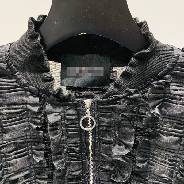 Jauna modeļa sieviešu īsā jaka ar garām piedurknēm un rāvējslēdzēju