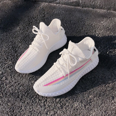 Αθλητικά casual γυναικεία παπούτσια με ίσια σόλα και πολύχρωμους δεσμούς