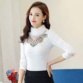 Moderni moteriška palaidinė su akmenukais ir ilgomis rankovėmis