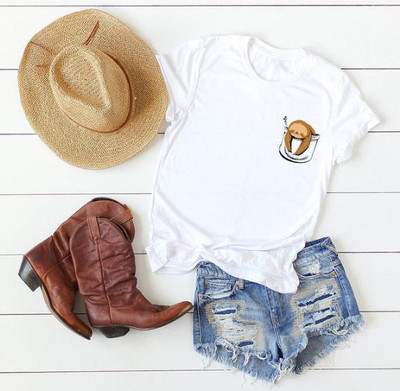 Alkalmi fehér póló rövid ujjal és rátéttel - nagy méret