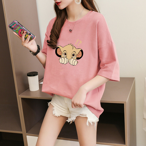 Jauna modeļa sieviešu t-krekls ar apdruku un īsām piedurknēm