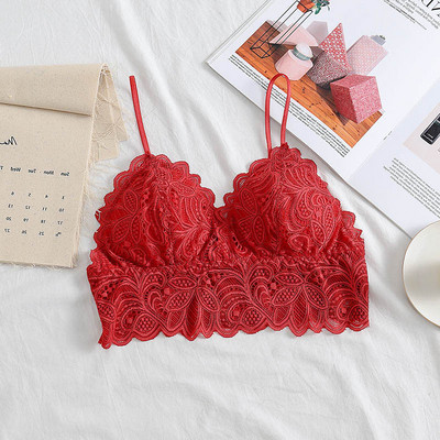 Γυναικείο δαντελοτώ μπουστάκι με V neckline και λουράκια ώμου