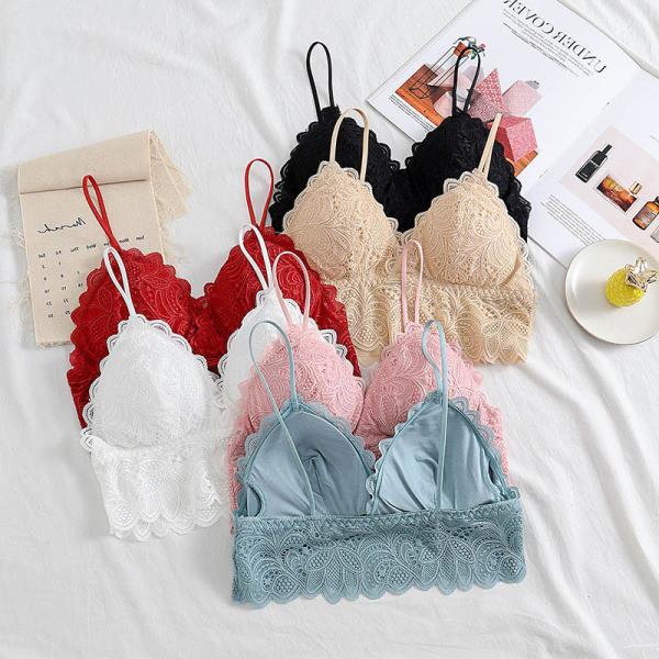 Γυναικείο δαντελοτώ μπουστάκι με V neckline και λουράκια ώμου