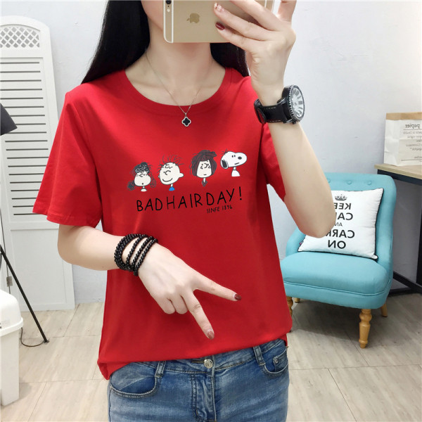 Tricou casual dama cu aplicatie colorata si maneci scurte