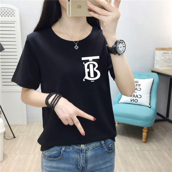 Uue mudeli lühikeste varrukate ja ovaalse kaelusega naiste T-särk