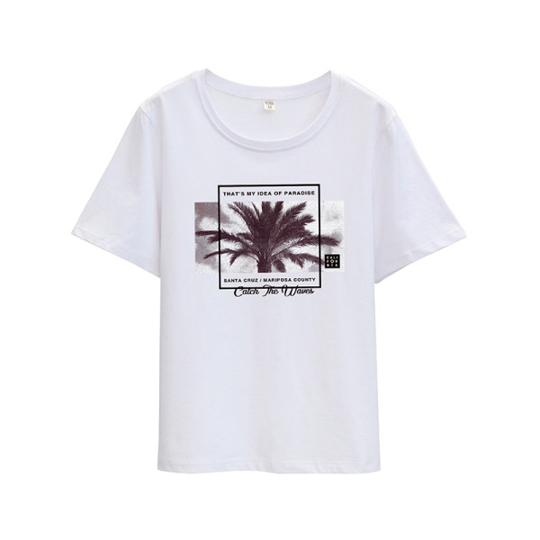 Naiste vabaaja aplikatsiooni ja lühikeste varrukatega t-särk