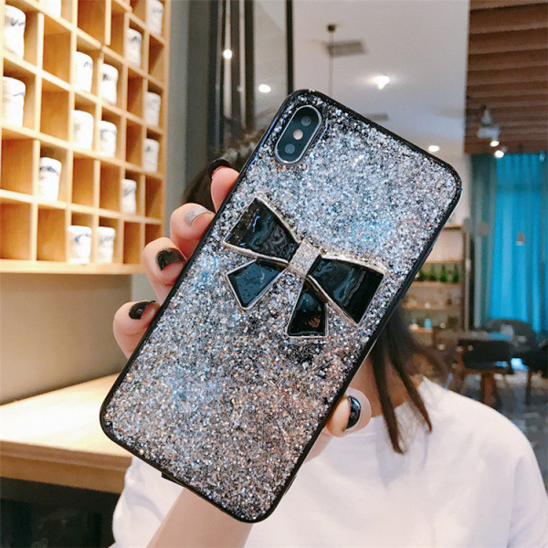 iPhone XS tok fényes részecskékkel és 3D szalaggal