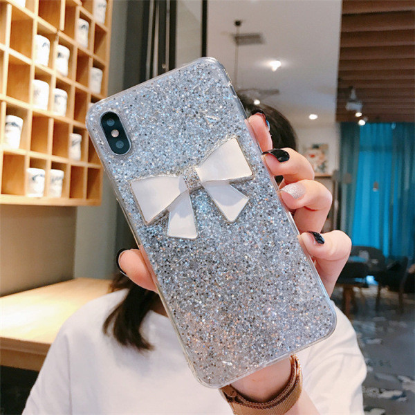 iPhone XS tok fényes részecskékkel és 3D szalaggal