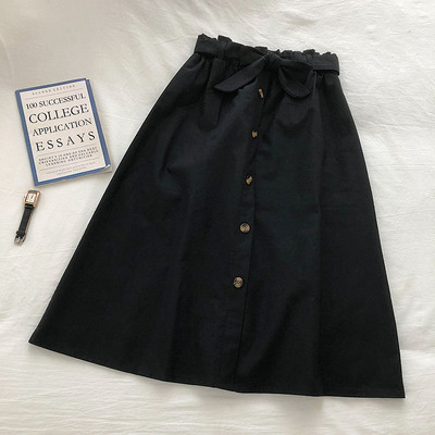 Καθημερινή γυναικεία φούστα με ζώνη και κουμπιά