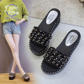 Sieviešu ikdienas čības ar fliteriem un akmeņiem