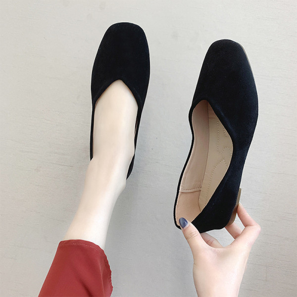 Női alkalmi cipő öko velúrból, lapos talppal