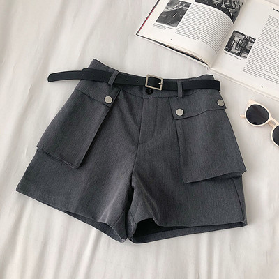 Sieviešu šorti ar jostu un kabatām