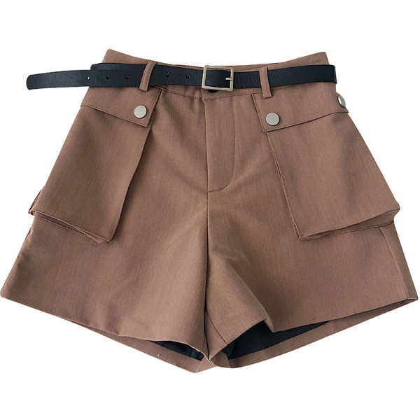 Sieviešu šorti ar jostu un kabatām