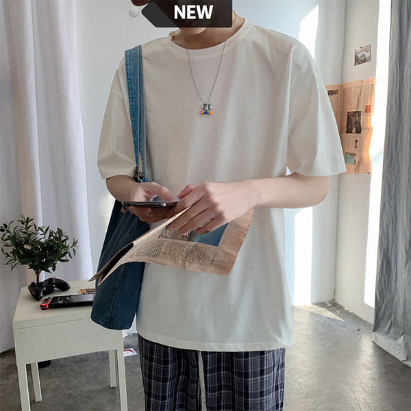 Vīriešu ikdienas T-krekls ar īsām piedurknēm vienkāršs modelis