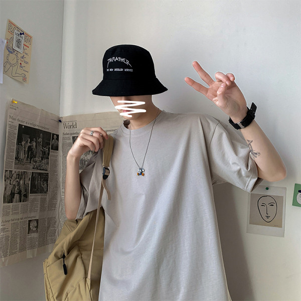 Vīriešu ikdienas T-krekls ar īsām piedurknēm vienkāršs modelis