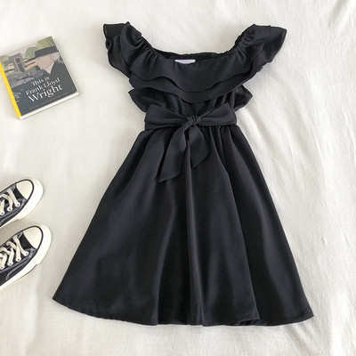 Μοντέρνο γυναικείο φόρεμα με κορδόνια