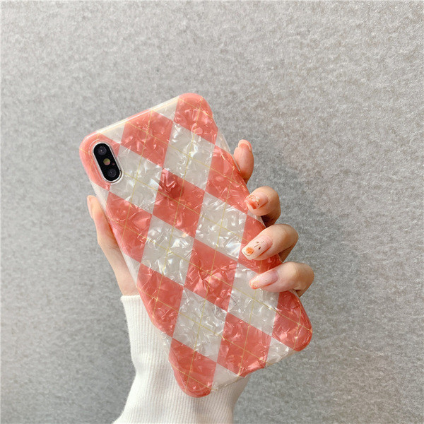 Silikona maciņš priekš iPhone XS ar ģeometriskām formām un spīdīgu efektu