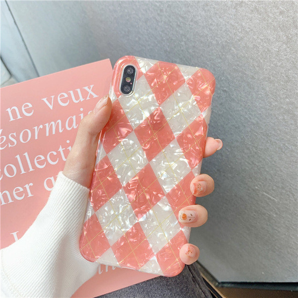 Silikona maciņš priekš iPhone XS ar ģeometriskām formām un spīdīgu efektu