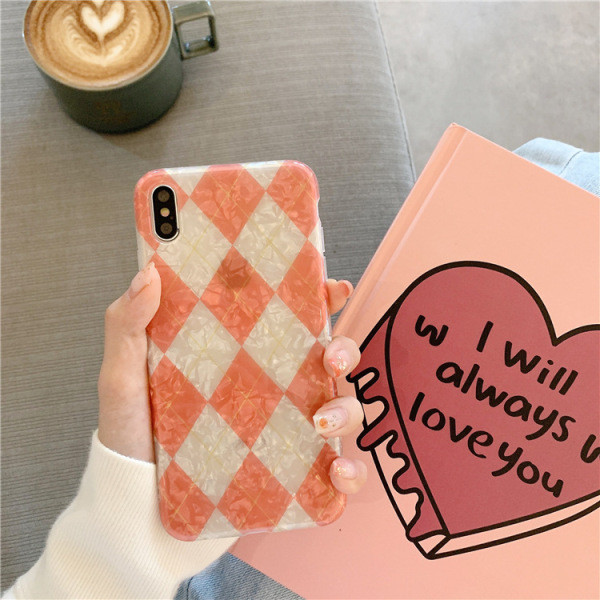 Silikona maciņš priekš iPhone XS ar ģeometriskām formām un spīdīgu efektu