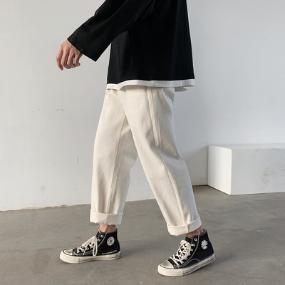 Ikdienas platas vīriešu bikses līdz potītēm