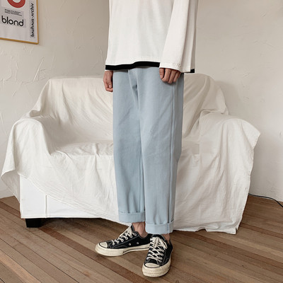 Ikdienas platas vīriešu bikses līdz potītēm