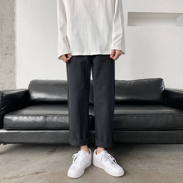 Ikdienas platas vīriešu bikses līdz potītēm