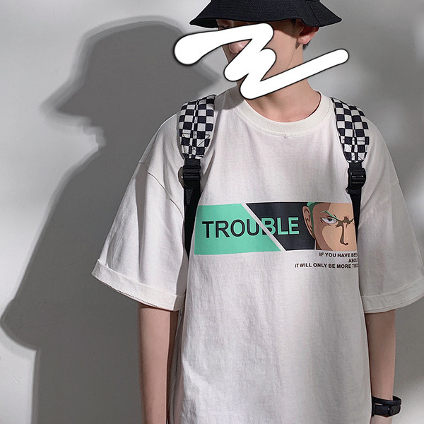 Vīriešu t-krekls ar aplikāciju un īsām piedurknēm - plats modelis