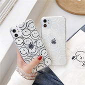 Caurspīdīgs futrālis ar smaidošām sejām iPhone 11