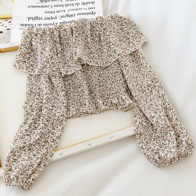 Μοντέρνα γυναικεία μπλούζα με floral print και μανίκια