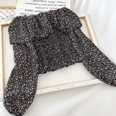 Μοντέρνα γυναικεία μπλούζα με floral print και μανίκια