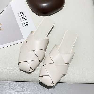 Νέο μοντέλο καθημερινές έκο δερμάτινες παντόφλες με επίπεδη σόλα