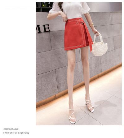 Γυναικεία κοντύ φούστα κυρίες με υψηλή μέση και ζώνη