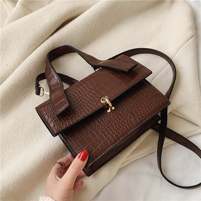 Σύγχρονη γυναικεία έκο δερμάτινη τσάντα με μακρύ και κοντό χερούλι