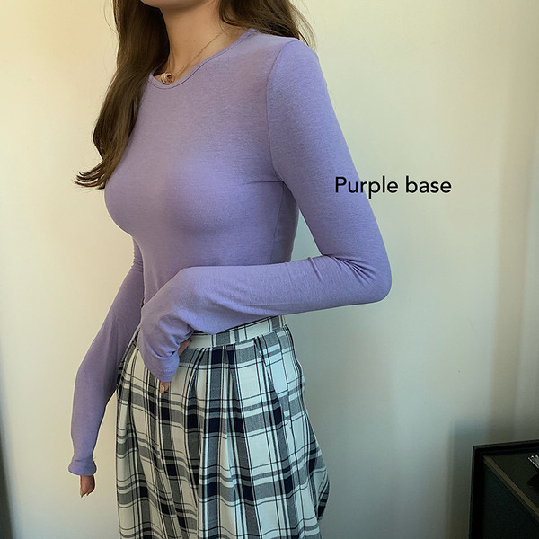 Naiste vabaaja pikkade varrukate ja ümara kaelusega pluus