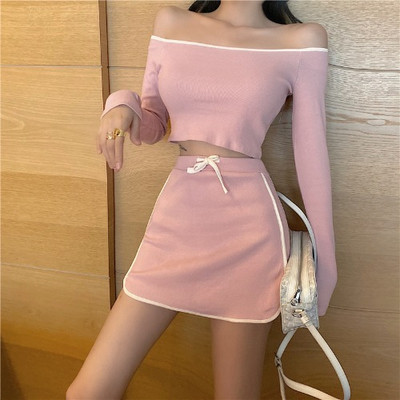 Γυναικείο καθημερινό σετ -μπλούζα και φούστα