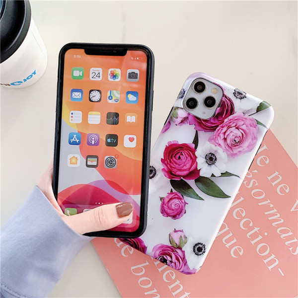 Θήκη IPhone 11 Pro Max με λουλούδια πριντ και δακτυλίδι - δύο μοντέλα