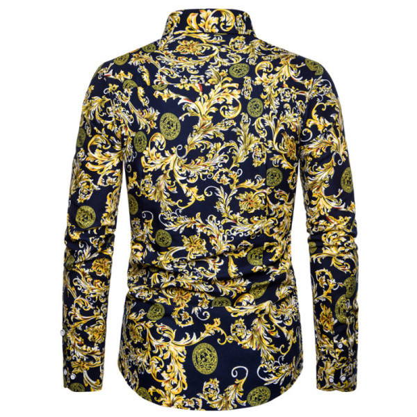 Moderna muška košulja s visokim ovratnikom i dugim rukavima