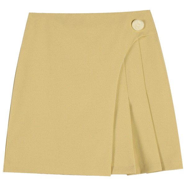 Μοντέρνα γυναικεία φούστα με ψηλή μέση και κουμπία -  A-line