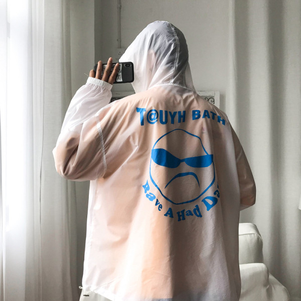 Új modell férfi tavaszi kabát széles modell, hátul rátéttel