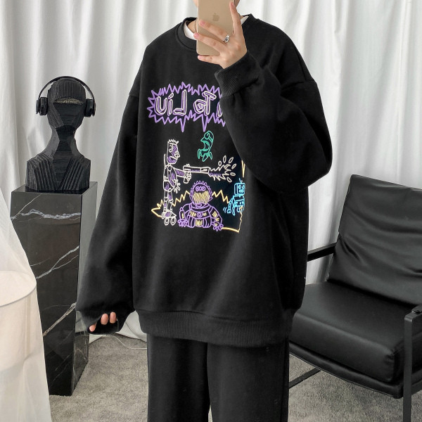 Plaša vīriešu blūze ar garām piedurknēm un aplikāciju