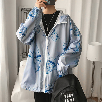 Ανδρικό μπουφάν λεπτό σχέδιο με φερμουάρ