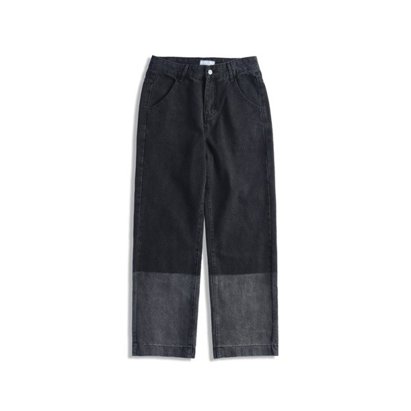 Vīriešu plati ikdienas džinsi ar augstu vidukli