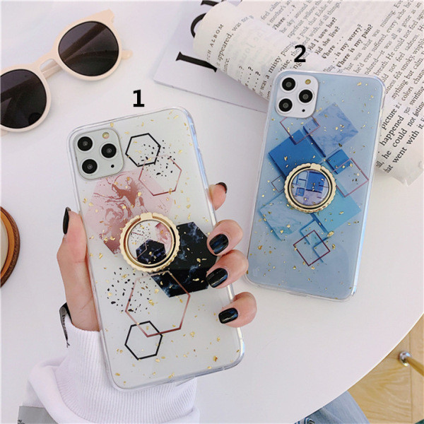 Θήκη για iPhone 11 Pro Max με μεταλλικό δακτύλιο και χρυσά σωματίδια