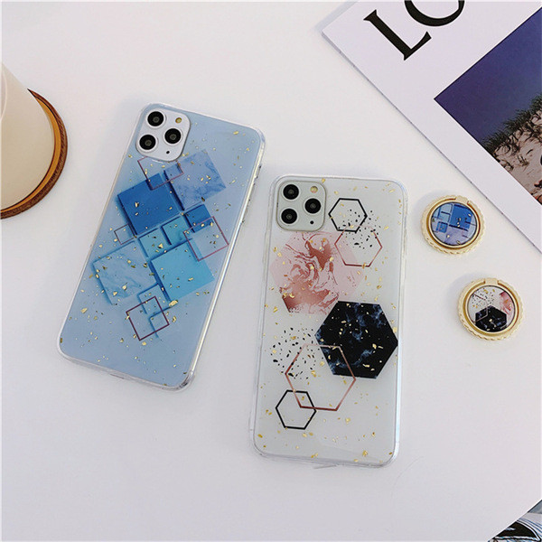 Θήκη για iPhone 11 Pro Max με μεταλλικό δακτύλιο και χρυσά σωματίδια