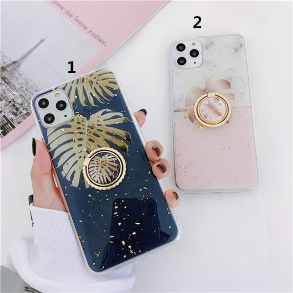 Metallist rõnga ja läikivate osakestega ümbris iPhone 11 Pro Maxile