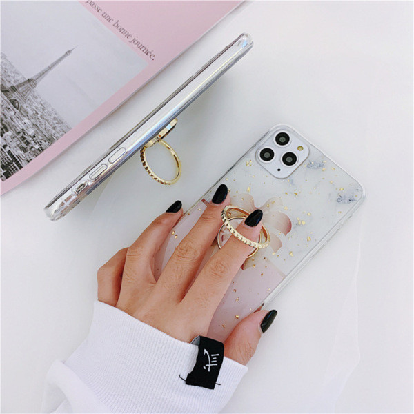 Metallist rõnga ja läikivate osakestega ümbris iPhone 11 Pro Maxile