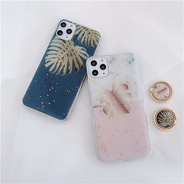 Metallist rõnga ja läikivate osakestega ümbris iPhone 11 Pro Maxile